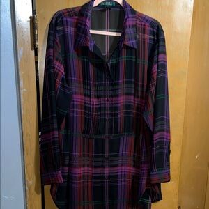 Ralph Lauren Black and Purple Plaid Shirt